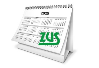 kalendarz na 2025 z napisem ZUS