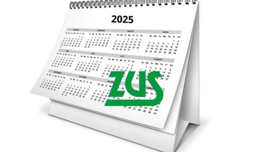 kalendarz na 2025 z napisem ZUS
